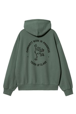 Hooded Stamp Sweat in jersey di cotone verde CARHARTT WIP | I0336212B1